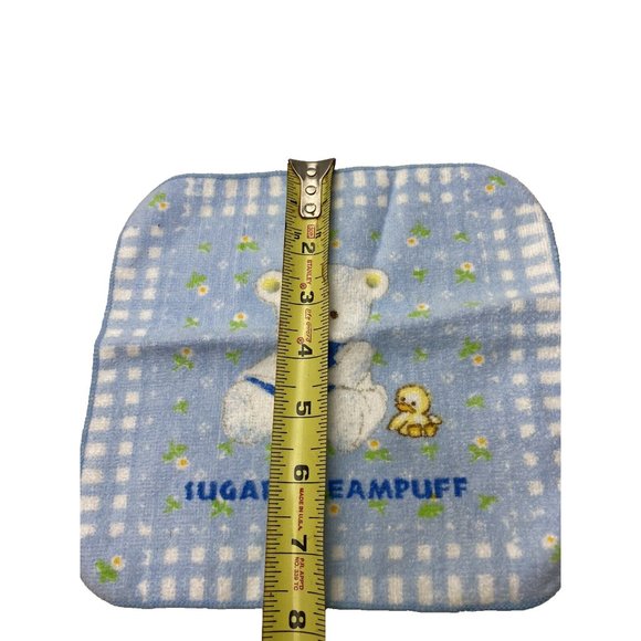 Cute Blue Baby " Sugar Creampuff" Teddy Bear and Small Duck Face Cloth Rag New - Picture 3 of 7